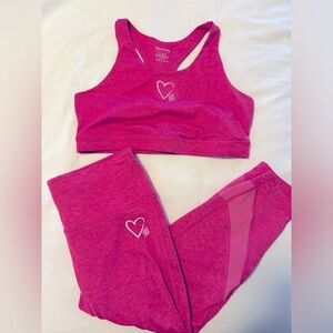 Cute Bright Pink Peloton Workout Set